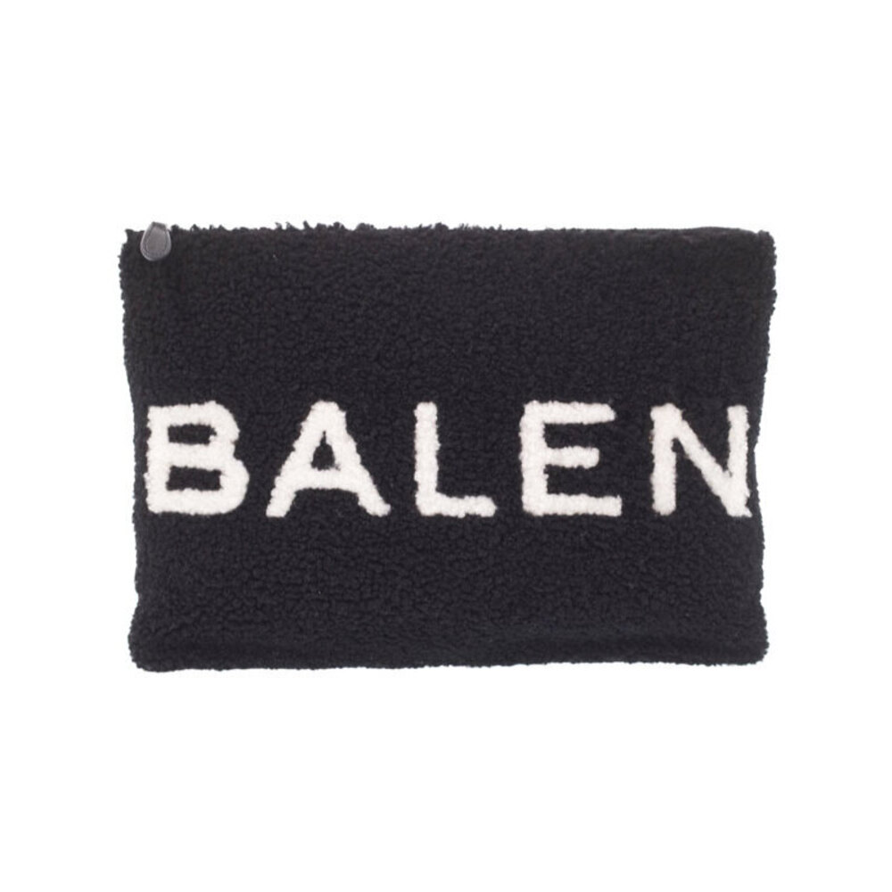 Balenciaga Shearling Pouch Clutch Bag Black - Picture 1 of 5
